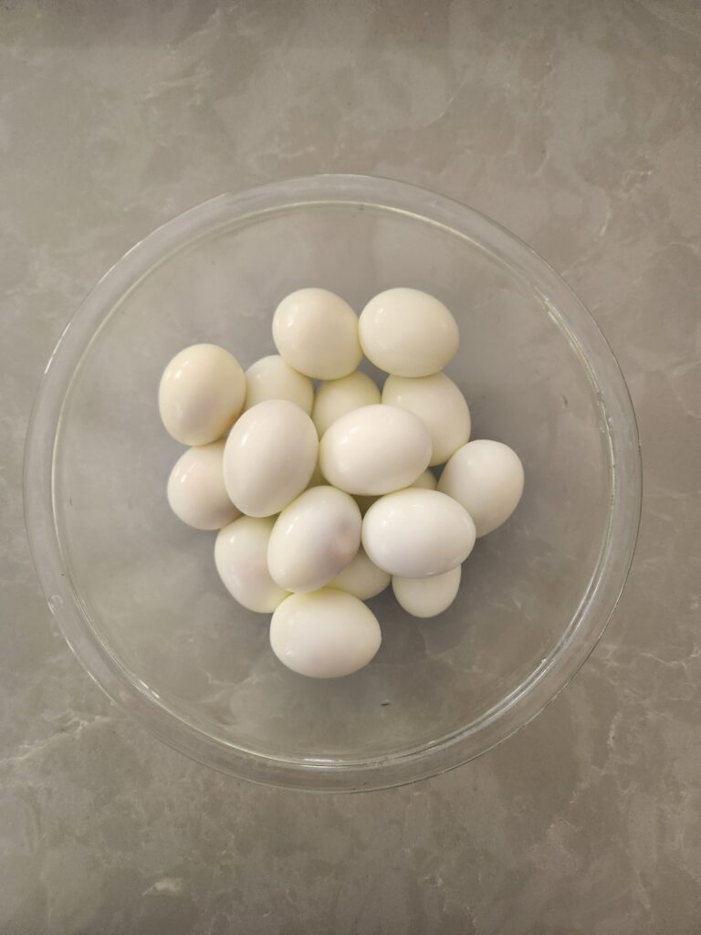hard boiled eggs in a bowl