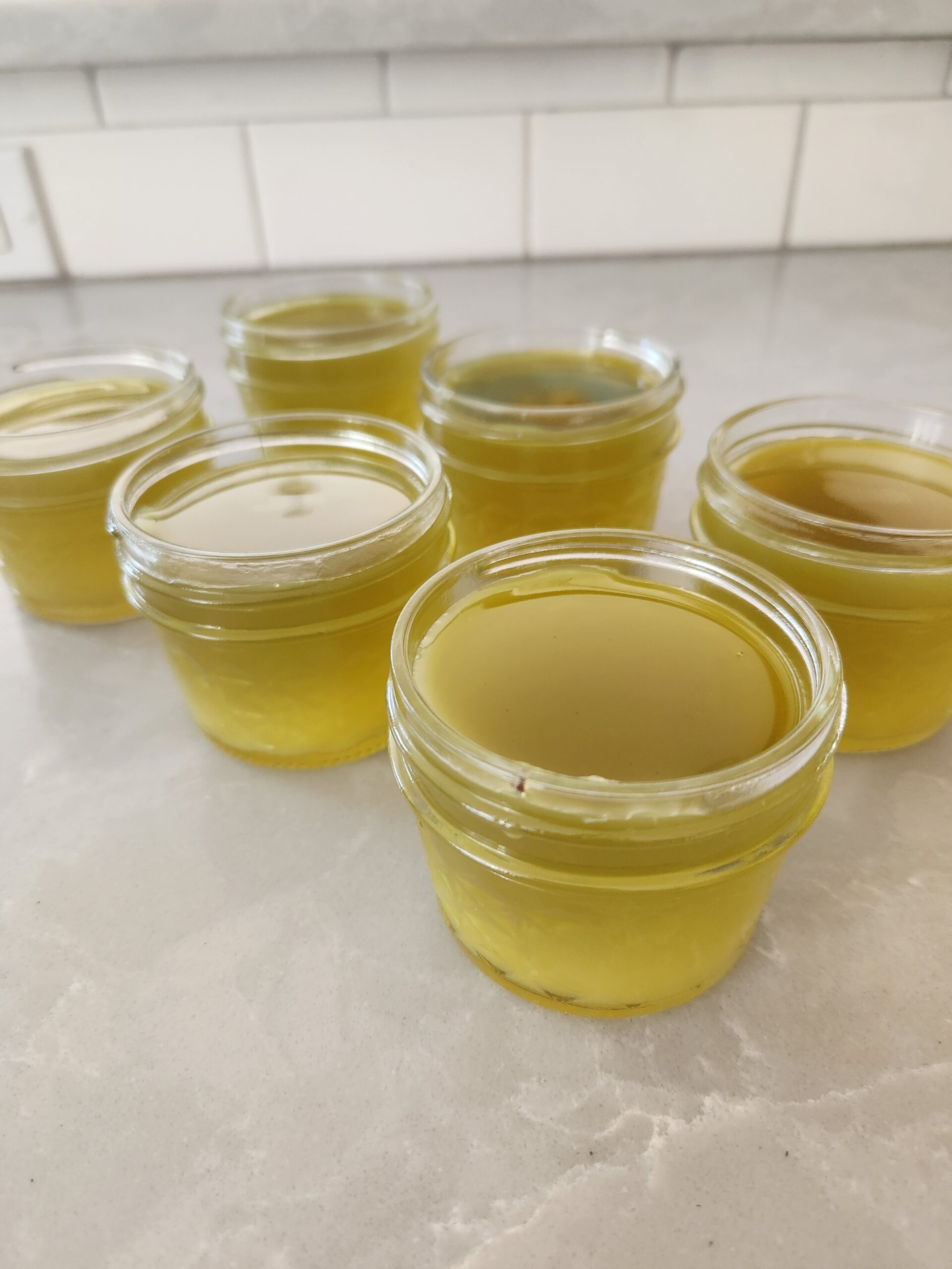 calendula yarrow salve in jars