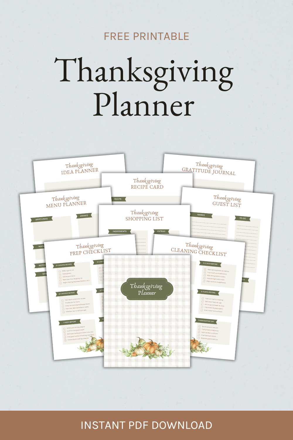 free printable thanksgiving planner instant pdf download