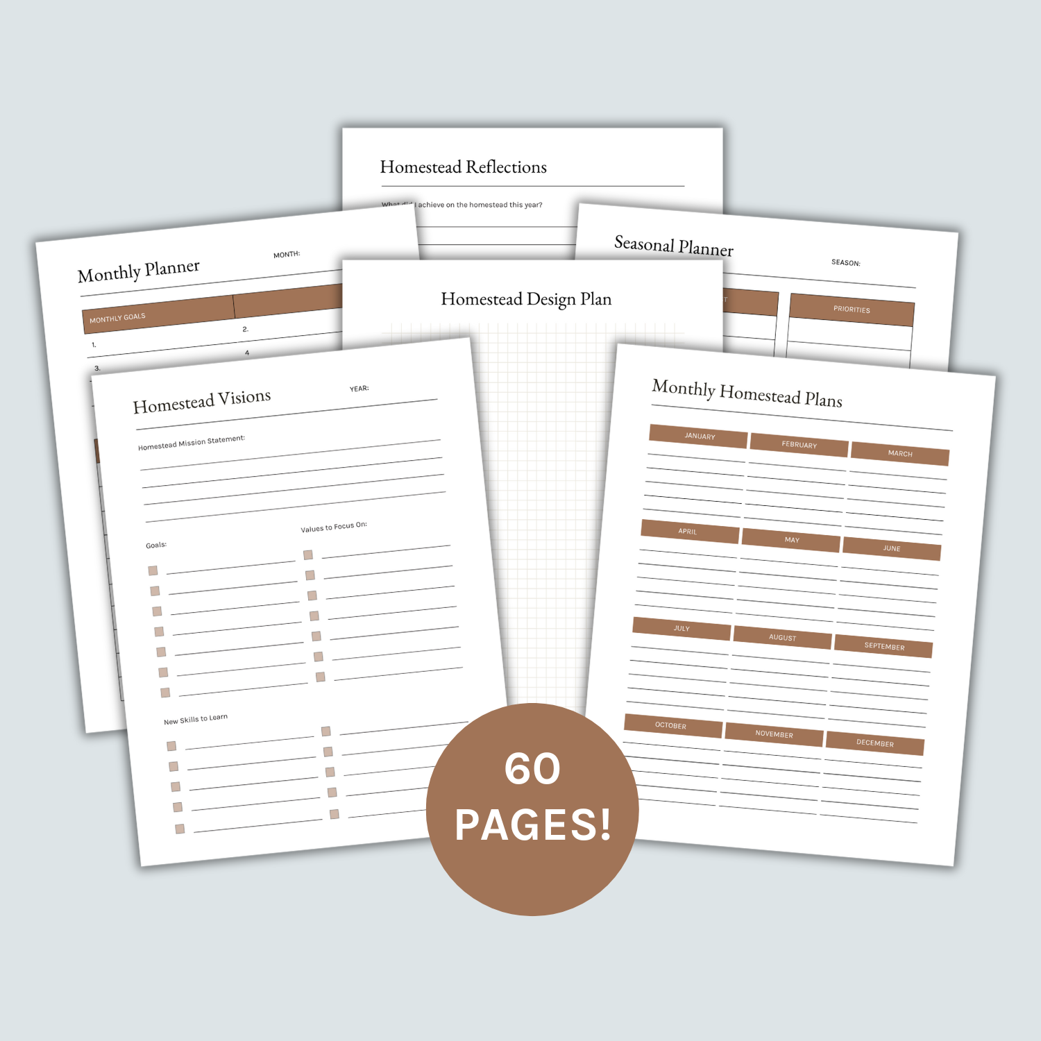 FREE PRINTABLE HOMESTEADING PLANNER 