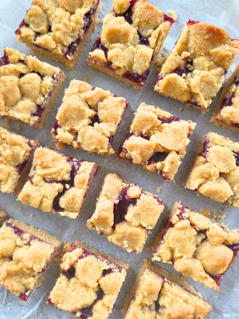 Fresh Milled Flour Jam Bars (Buttery Shortbread)