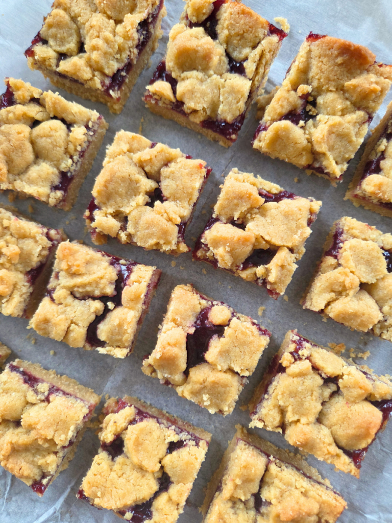 Fresh Milled Flour Jam Bars (Buttery Shortbread)