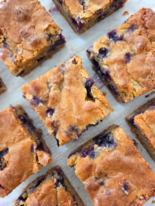 Fresh Milled Flour Blueberry Blondies