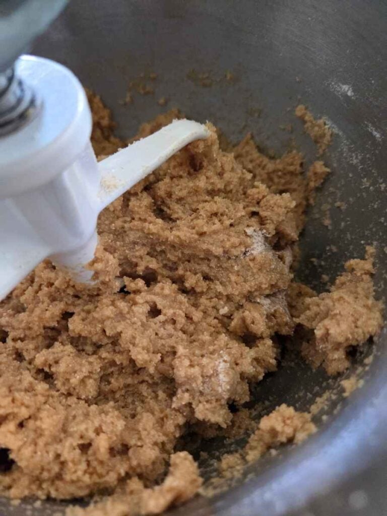 Cinnamon roll dough after mixing the ingredients before kneading.