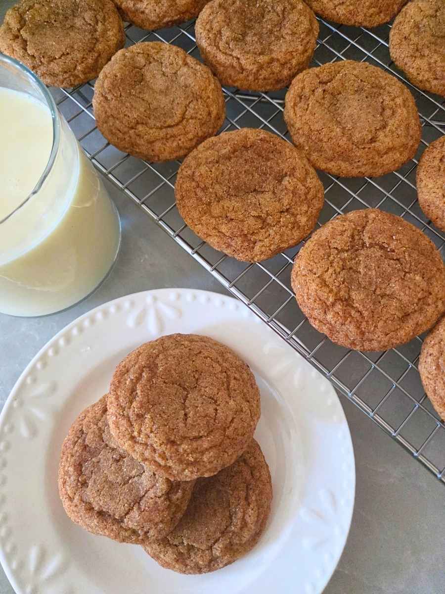 Fresh milled flour pumpkin snickerdoodles on a plate